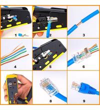 TOOLS  RJ45 Sıkma Aracı, Ağ Tel Soyucu Kablo Kesici,Hepsi bir arada 6P-RJ11/12 8P-RJ45  SIKMA PENSESİ - 3